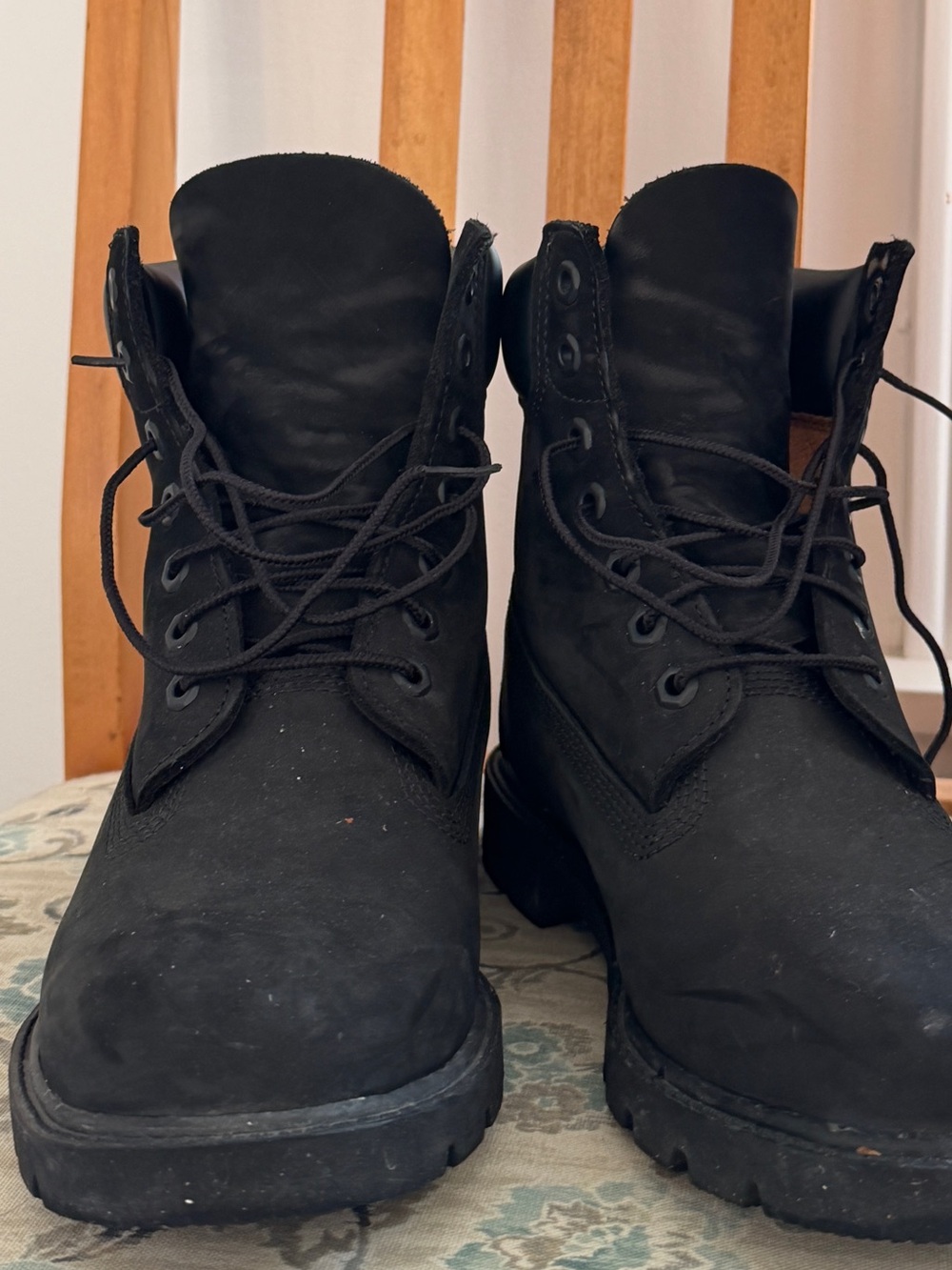 Timberland Black Lace-Up Work Boots